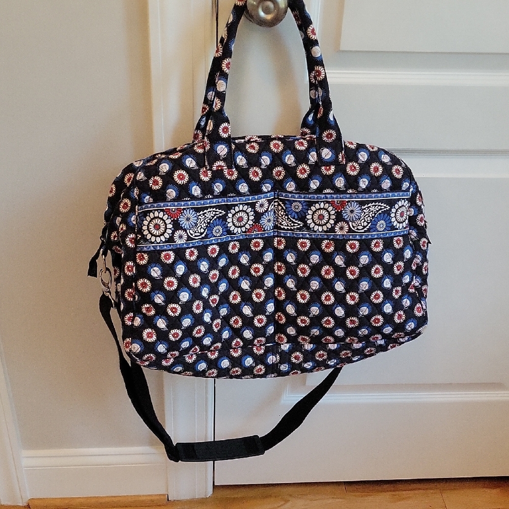 Vera Bradley Retired Quilted Collectible Owl Print Weekender Bag